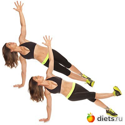 Side plank with inner thigh raise