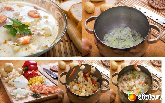 Суп сырный с креветками, альбом: Коллекция рецептов