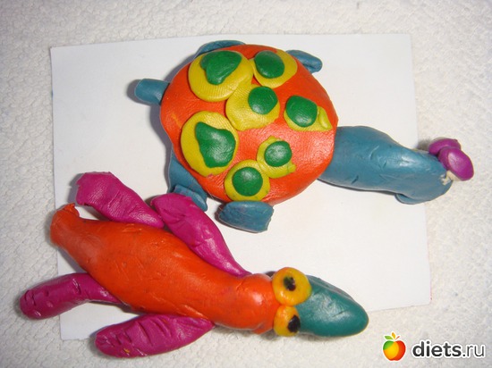 4 фото: Поделки моей внучки, Анюты, в детсаду и дома.