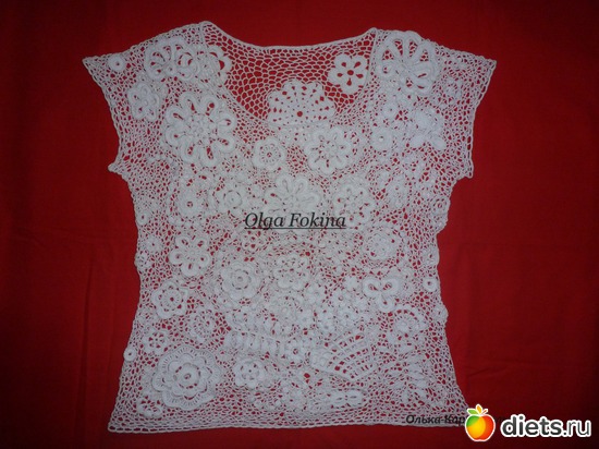блуза на заказ в технике ирландское кружево, авторская работа, альбом: Моё вязание, моё хобби