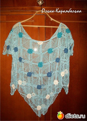 летняя туника мотивами, надевается поверх купальника, альбом: Моё вязание, моё хобби