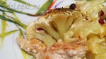 Запеченная в духовке цветная капуста с курицей