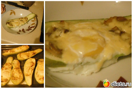 яичница с грибами и сыром в кабачке, альбом: Правильная еда