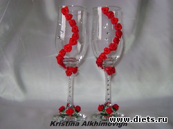 Свадебные бокалы ручной работы