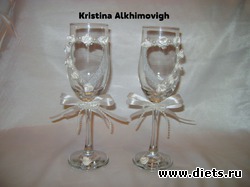 Свадебные бокалы ручной работы