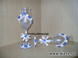 Свадебные бокалы ручной работы