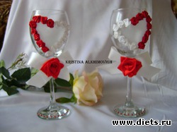 Свадебные бокалы ручной работы