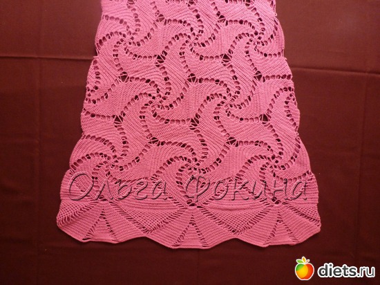 Платье мотивами спираль-низ платья, альбом: Моё вязание, моё хобби