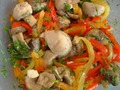 Шампиньоны с болгарским перцем