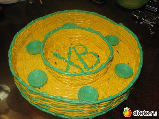 Пасочница (плетение из газет), альбом: Мое хобби-работа РУКОДЕЛИЕ-плетение из бумажной лозы