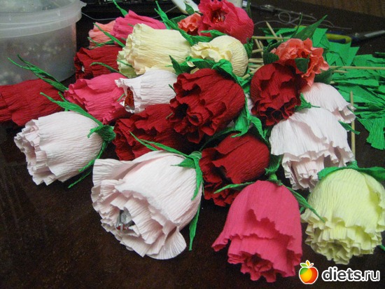 "Сладкие" розы, альбом: Мое хобби-работа РУКОДЕЛИЕ-плетение из бумажной лозы