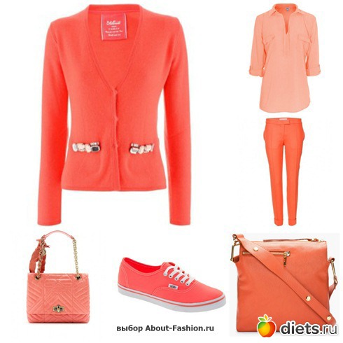 Коралловый цвет в одежде