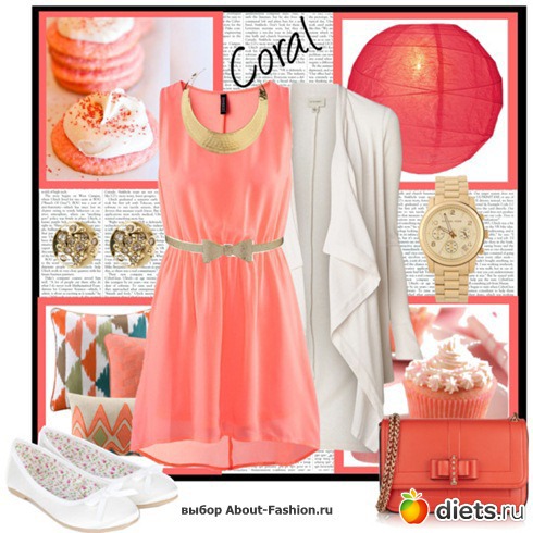 Коралловый цвет в одежде