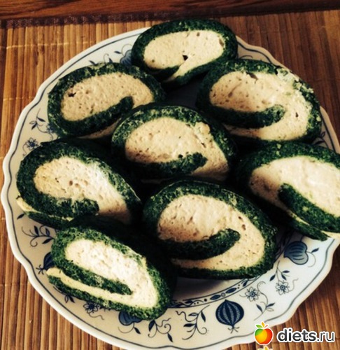 Рулет куриный со шпинатом, альбом: Блюда из птицы