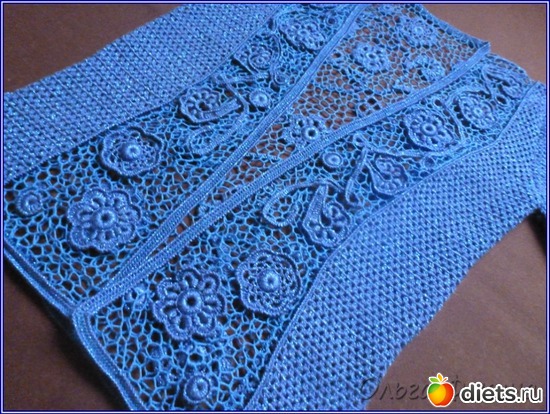 Авторская работа - жакет с вставками в технике ирландское кружево, альбом: Моё вязание, моё хобби