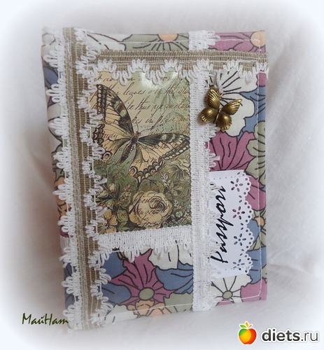 Текстильная обложка на пасспорт, альбом: мои рукоделки.