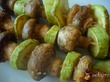 Шашлык из шампиньонов и кабачков в майонезе