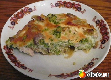 Запеканка из овощей с куриной грудкой (70 ккал/100 гр)