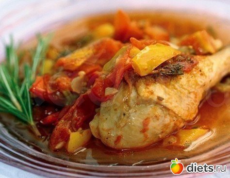 Курица с овощами На 100 гр. - 110 ккал.