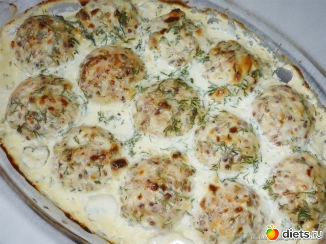 Легкие тефтели с начинкой и вкусным соусом (139 ккал/100 гр), альбом: рецепты диетические