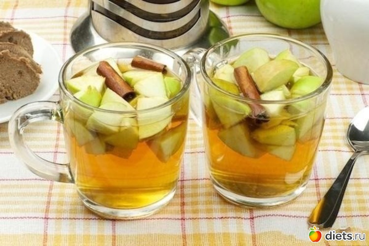 Имбирный чай с яблоками калорийность - 20,7 ккал на 100 г, альбом: рецепты диетические
