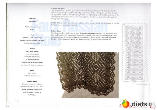 3 фото: схемы к шалям