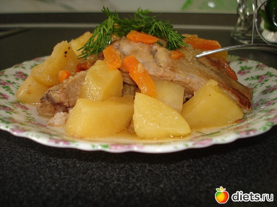 тушеный картофель с ребрышками в духовке, альбом: Мои вкусняшки