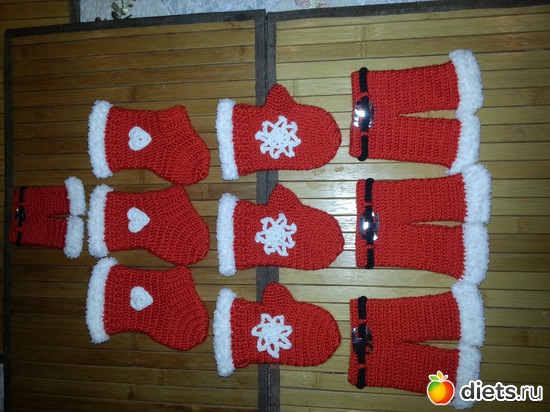 Кармашки для столовых приборов, альбом: Мое хобби.Вязаные игрушки.