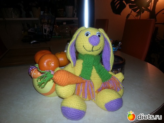 Зайчик.Моя первая игрушка, альбом: Мое хобби.Вязаные игрушки.