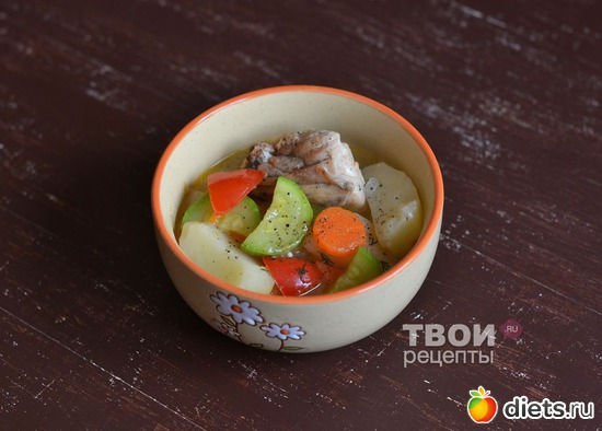 Курица, тушеная с картофелем и овощами, альбом: Вкусняшки ПП