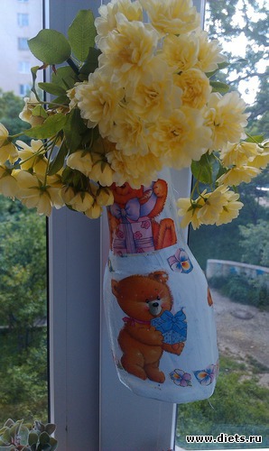 Ваза висячая, альбом: Декупаж "Капустный Зайчик"