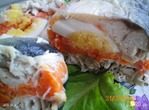 Рулет из скумбрии с морковью и яйцом