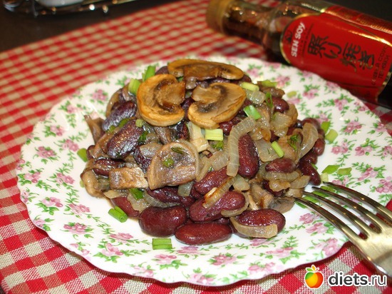 постный салат из фасоли с грибами, альбом: Мои вкусняшки