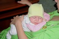 А здесь видно какая дочка малявка (доче 3 месяца