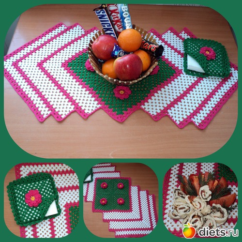 Салфетка-дорожка и салфетница, альбом: Хобби и работа