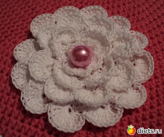 Цветочек, диаметр 8 см. Для шапочки, альбом: Хобби и работа