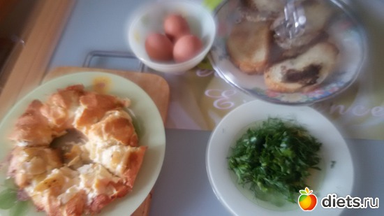 завтрак запеканка творожная с яблоками ,гренки и т д, альбом: Я готовлю