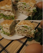 Слоеный диетический из белков и творога