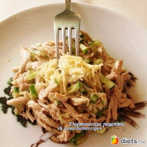 Салат с курицей и огурцами, альбом: Вкусняшки ПП