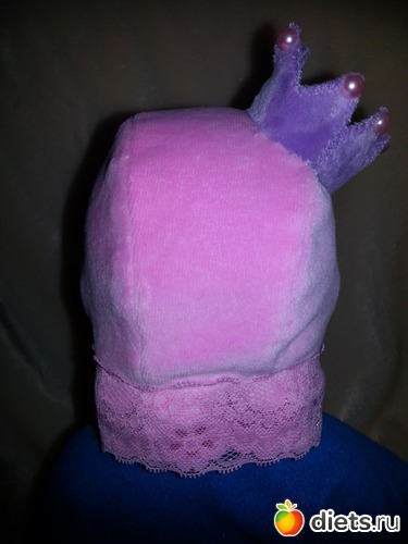 Шапочка с кружевом "Принцесса", альбом: Шью ( но я только учусь)....не судите строго....