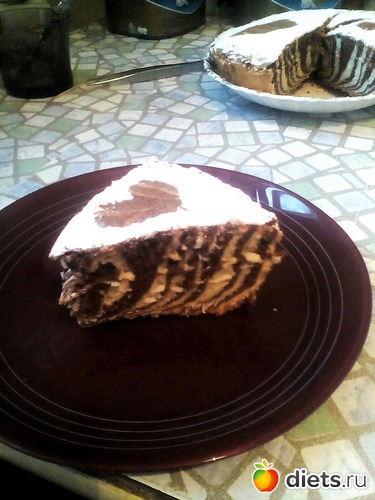 Пирог "Зебра", альбом: Вкусняши:) высоко калорийный альбом.