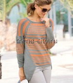 Утепляемся к зиме "Пуловер спицами со сложным кроем"