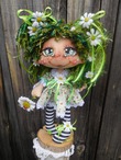 Продана! Текстильная  интерьерная кукла Ромашковая фея.