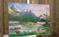 Дочь рисует. Не по номерам. Масло.