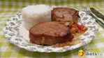 Тунец запеченный с болгарским перцем и луком в духовке.