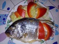 Ужин ( дарада на пару с овощами)