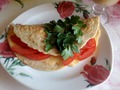 овсяноблин с сыром и помидорами