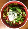 Борщ на куриной грудке с картошкой со сметаной, чесноком и зеленью 600 г = 270 ккал