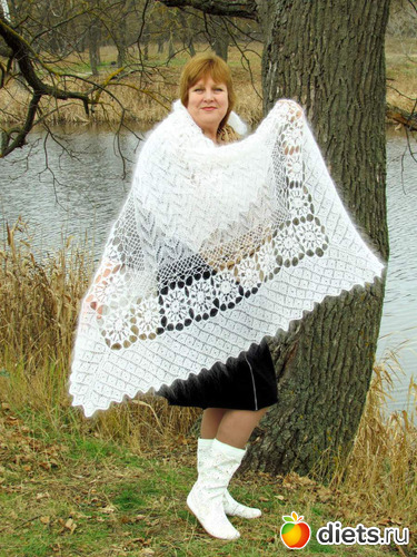 15 фото: пуховые ажурные платки и косынки