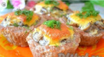 Мясные корзиночки с грибной начинкой